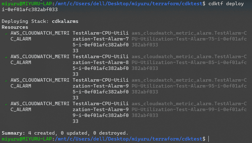 Terminal CDKTF Alarm